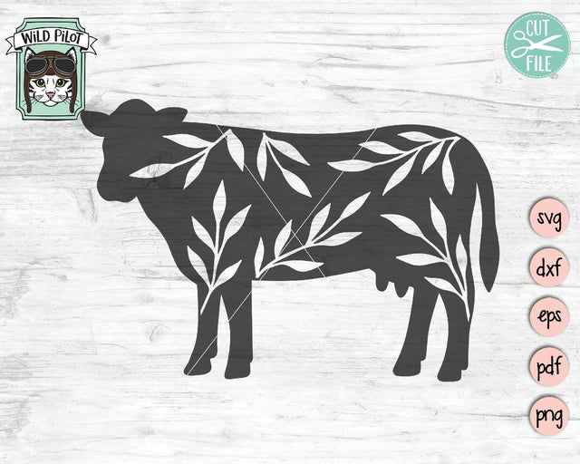 Cow Leaves Silhouette SVG Cut File SVG Wild Pilot 