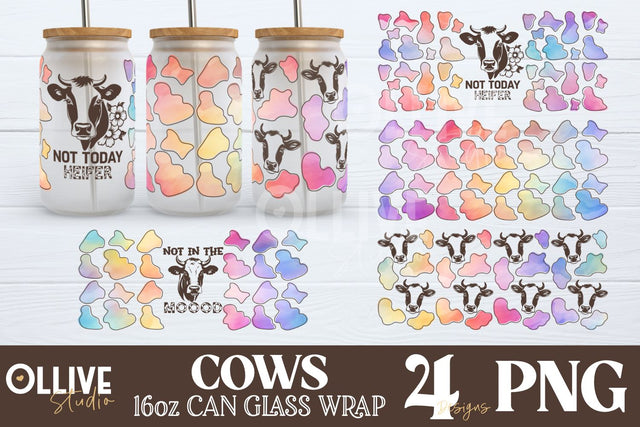 Cow Libbey Can Glass Wrap Sublimation Bundle Sublimation Ollive Studio 