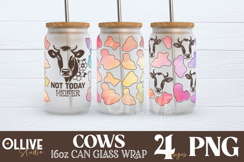 Cow Libbey Can Glass Wrap Sublimation Bundle Sublimation Ollive Studio 
