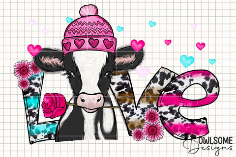 Cow Love Valentine PNG Sublimation Sublimation Owlsome.Designs 