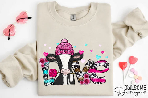 Cow Love Valentine PNG Sublimation Sublimation Owlsome.Designs 