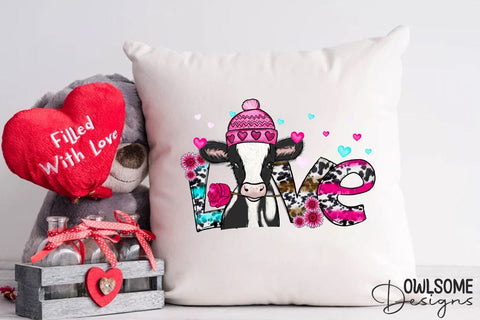 Cow Love Valentine PNG Sublimation Sublimation Owlsome.Designs 