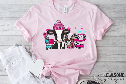 Cow Love Valentine PNG Sublimation Sublimation Owlsome.Designs 
