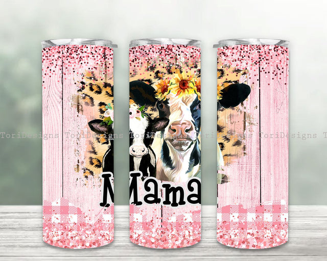 Cow Mama Tumbler Png, 20oz Skinny Tumbler Sublimation Designs Western PNG File, Sunflowers Cow Tumbler, Cow Mama Tumbler Design Sublimation ToriDesigns 