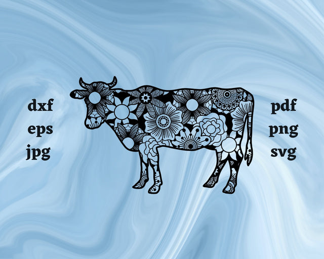 Cow Mandala SVG Cut File SVG Northern Light SVG 
