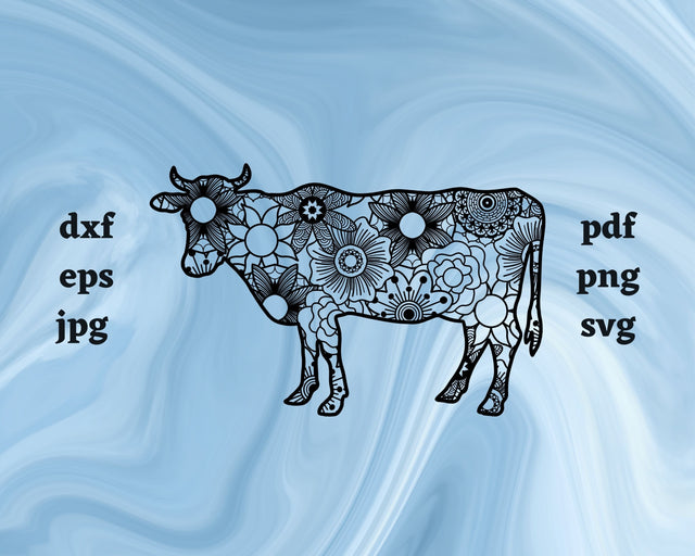 Cow Mandala SVG Cut File SVG Northern Light SVG 