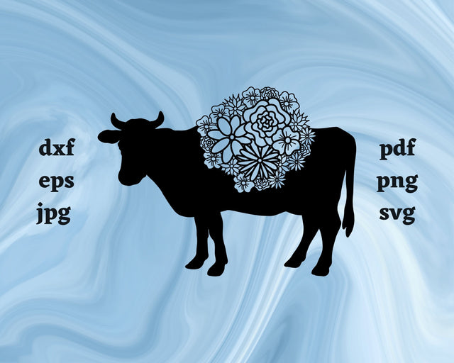 Cow Mandala SVG Cut File SVG Northern Light SVG 