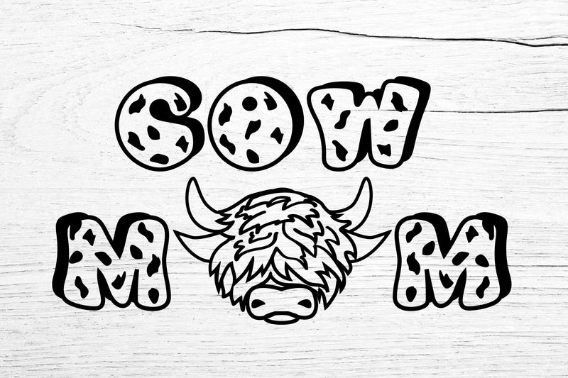 Samaha Signs Cow Mom. Farmhouse Animal SVG Design. Farm House Sign SVG. - So Fontsy