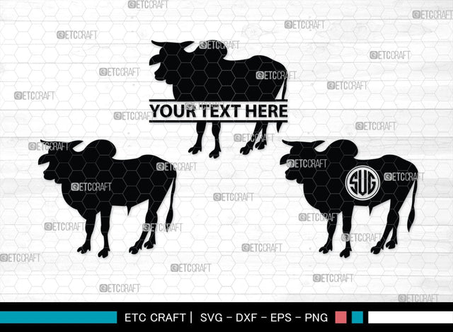 Cow Monogram, Cow Silhouette, Cow SVG, Ox Svg, Cattle Svg, Animal Svg, SB00243 SVG ETC Craft 