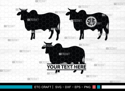Cow Monogram, Cow Silhouette, Cow SVG, Ox Svg, Cattle Svg, Animal Svg, SB00243 SVG ETC Craft 