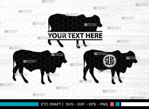 Cow Monogram, Cow Silhouette, Cow SVG, Ox Svg, Cattle Svg, Animal Svg, SB00243 SVG ETC Craft 