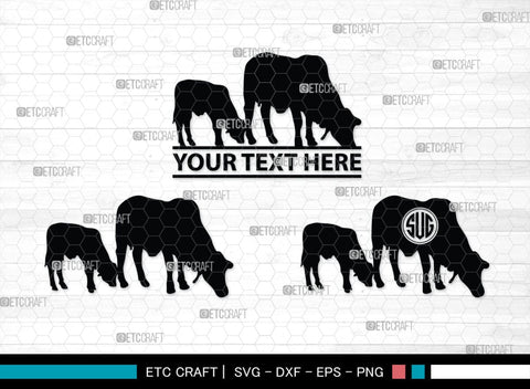 Cow Monogram, Cow Silhouette, Cow SVG, Ox Svg, Cattle Svg, Animal Svg, SB00243 SVG ETC Craft 