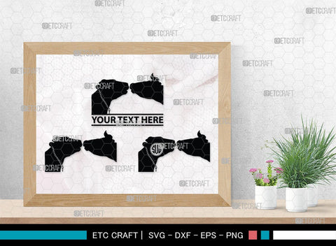 Cow Monogram, Cow Silhouette, Cow SVG, Ox Svg, Cattle Svg, Animal Svg, SB00243 SVG ETC Craft 