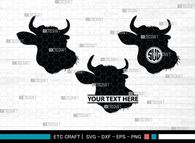 Cow Monogram, Cow Silhouette, Cow SVG, Ox Svg, Cattle Svg, Animal Svg, SB00243 SVG ETC Craft 