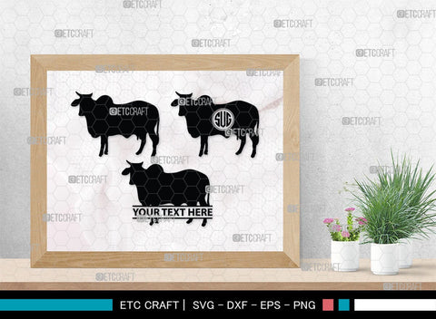 Cow Monogram, Cow Silhouette, Cow SVG, Ox Svg, Cattle Svg, Animal Svg, SB00243 SVG ETC Craft 