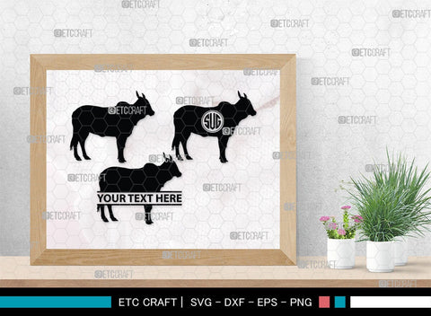Cow Monogram, Cow Silhouette, Cow SVG, Ox Svg, Cattle Svg, Animal Svg, SB00243 SVG ETC Craft 