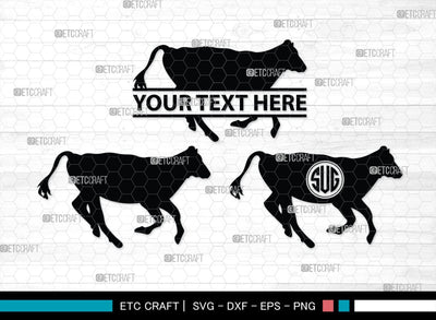Cow Monogram, Cow Silhouette, Cow SVG, Ox Svg, Cattle Svg, Animal Svg, SB00243 SVG ETC Craft 