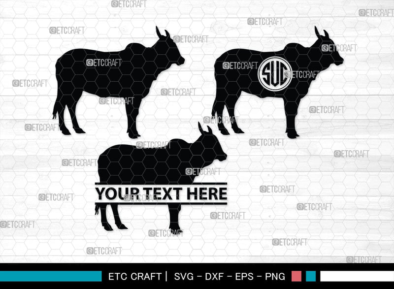 Cow Monogram, Cow Silhouette, Cow SVG, Ox Svg, Cattle Svg, Animal Svg, SB00243 SVG ETC Craft 