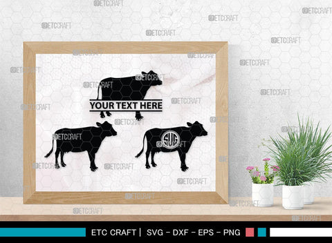 Cow Monogram, Cow Silhouette, Cow SVG, Ox Svg, Cattle Svg, Animal Svg, SB00243 SVG ETC Craft 