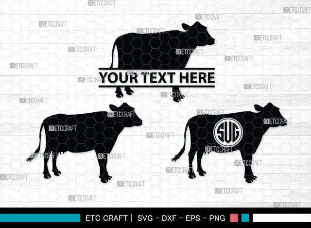 Cow Monogram, Cow Silhouette, Cow SVG, Ox Svg, Cattle Svg, Animal Svg, SB00243 SVG ETC Craft 