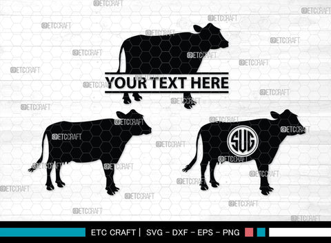 Cow Monogram, Cow Silhouette, Cow SVG, Ox Svg, Cattle Svg, Animal Svg, SB00243 SVG ETC Craft 