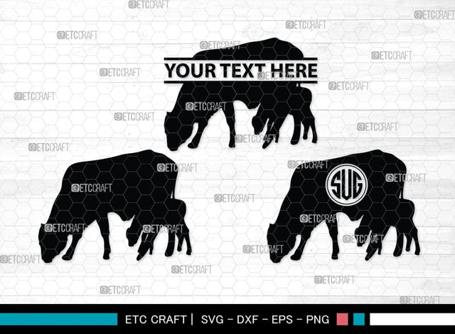 Cow Monogram, Cow Silhouette, Cow SVG, Ox Svg, Cattle Svg, Animal Svg, SB00243 SVG ETC Craft 