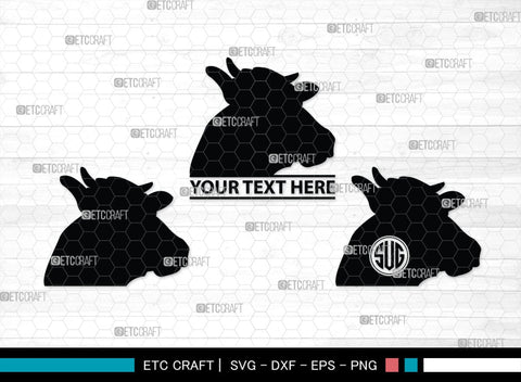Cow Monogram, Cow Silhouette, Cow SVG, Ox Svg, Cattle Svg, Animal Svg, SB00243 SVG ETC Craft 