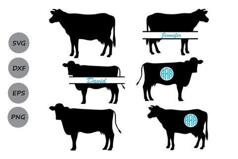 Cow Monogram| Farm Animals SVG Cut Files SVG CosmosFineArt 