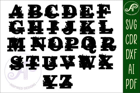 Cow monogram letter bundle Name signs SVG 3 layer SVG APInspireddesigns 