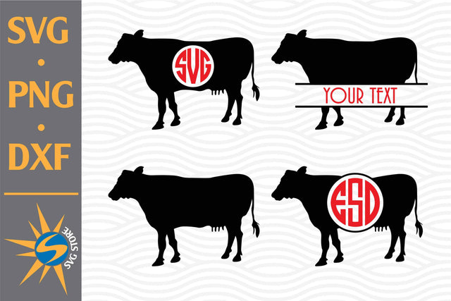 Cow Monogram SVG, PNG, DXF Digital Files Include SVG SVGStoreShop 
