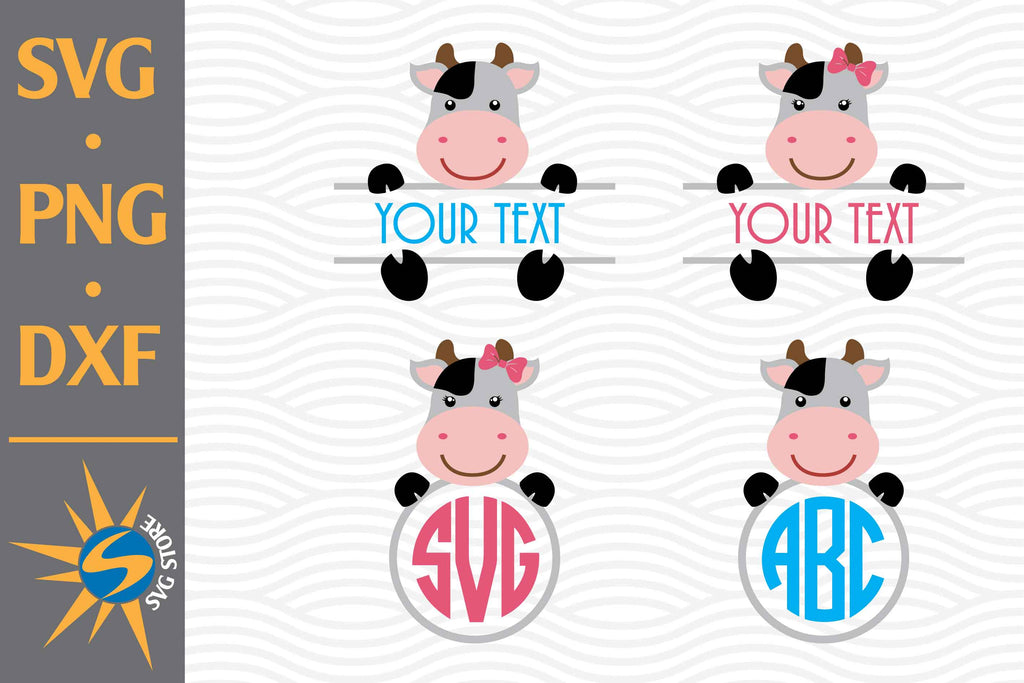 Cow Monogram SVG, PNG, DXF Digital Files Include - So Fontsy