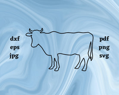 Cow Outline SVG Cut File SVG Northern Light SVG 
