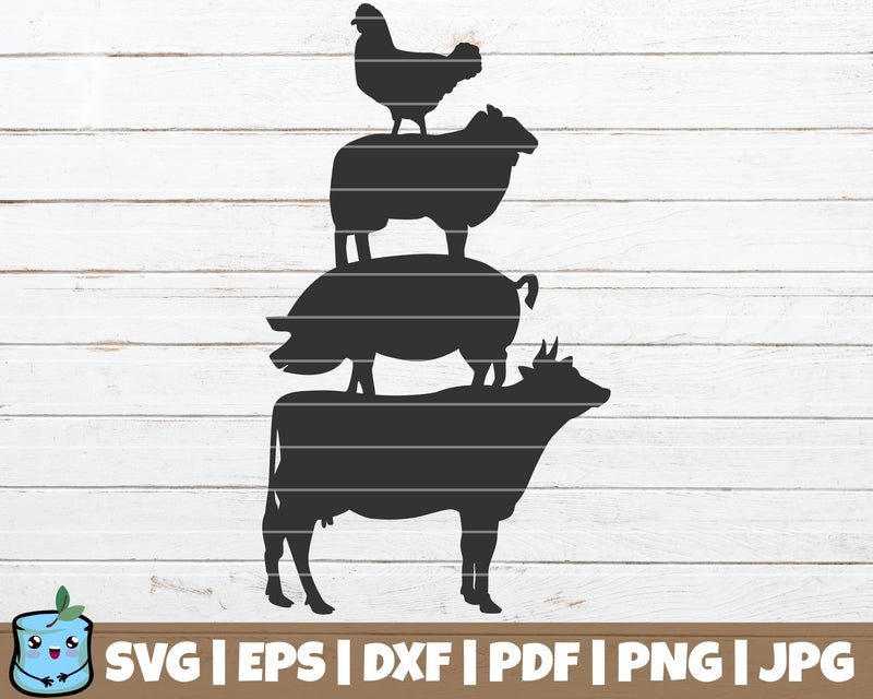Cow Pig Sheep Chicken SVG MintyMarshmallows 