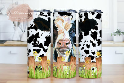 Cow Print 20 oz Skinny Tumbler Cute Cow Sublimation Design Digital Download PNG Sublimation Rabbitmakies 