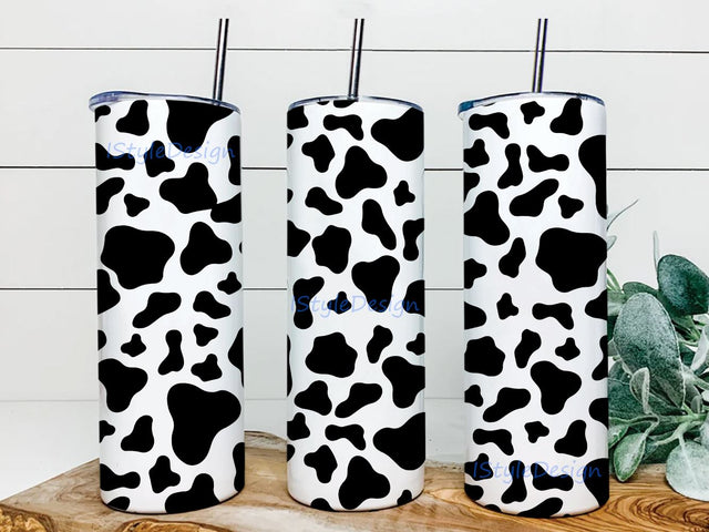 Cow Print Skinny Tumbler Design, Straight & Tapered Sublimation Wrap Design, Tumbler PNG Sublimation iStyleDesign 