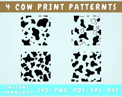 Cow Print SVG - 4 Designs, Cow Spots SVG SVG HappyDesignStudio 