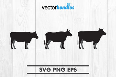 Cow silhouette clip art svg SVG vectorbundles 