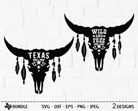 Cow Skull Bundle | Country SVG SVG Texas Southern Cuts 