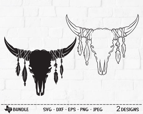 Cow Skull Bundle | Country SVG SVG Texas Southern Cuts 