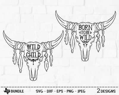 Cow Skull Bundle | Country SVG SVG Texas Southern Cuts 