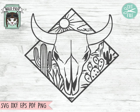 Boho Stickers, Cow Skull Die Cuts for Planner, Printable Scr