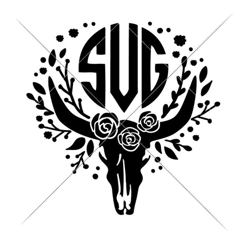 Cow Skull for Monogram SVG Chameleon Cuttables 