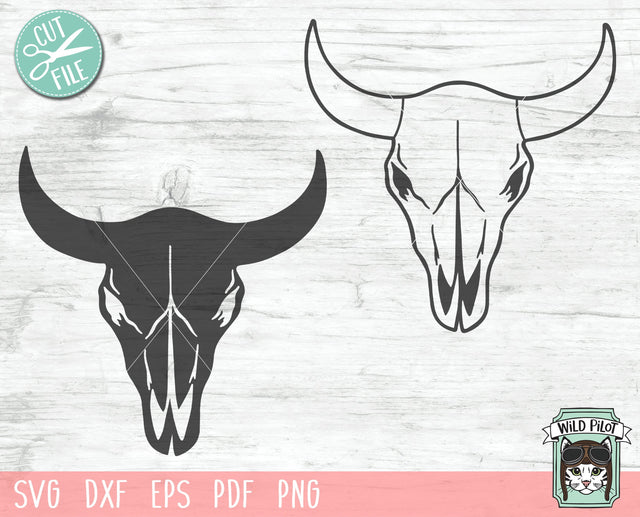 Cow Skull SVG, Cow Skull Cut File, Bull SVG, Native America Indian SVG, Tribal SVG, Southwest SVG, Boho SVG, Skull SVG, Longhorn SVG, Buffalo SVG SVG Wild Pilot 