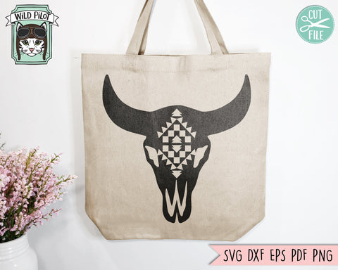 Cow Skull SVG, Cow Skull SVG File, Cow Skull Medallion SVG, Bull svg, Southwest svg, Boho svg, Skull Clipart, Longhorn svg, Buffalo svg SVG Wild Pilot 