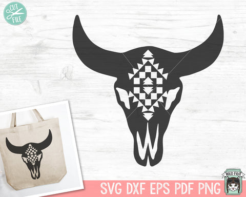 Cow Skull SVG, Cow Skull SVG File, Cow Skull Medallion SVG, Bull svg, Southwest svg, Boho svg, Skull Clipart, Longhorn svg, Buffalo svg SVG Wild Pilot 