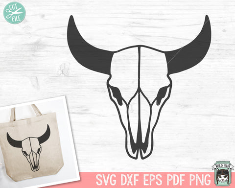 Cow Skull SVG Cut File, Bull Skull SVG, Mystical svg, Crescent Moon svg, Cow Skull png, Southwest SVG, Boho svg, Longhorn svg, Buffalo svg SVG Wild Pilot 
