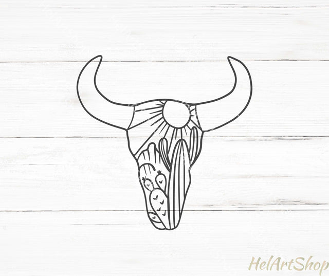 Cow Skull SVG | Desert SVG SVG _HelArtShop_ 