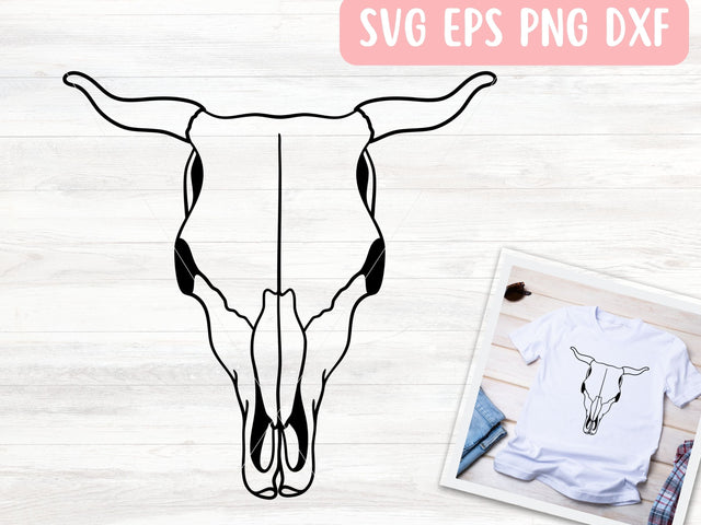 Cow Skull SVG File for Cricut or Silhouette, Western SVG Vector, Digital Download Commercial Use SVG Apple Grove Designs 