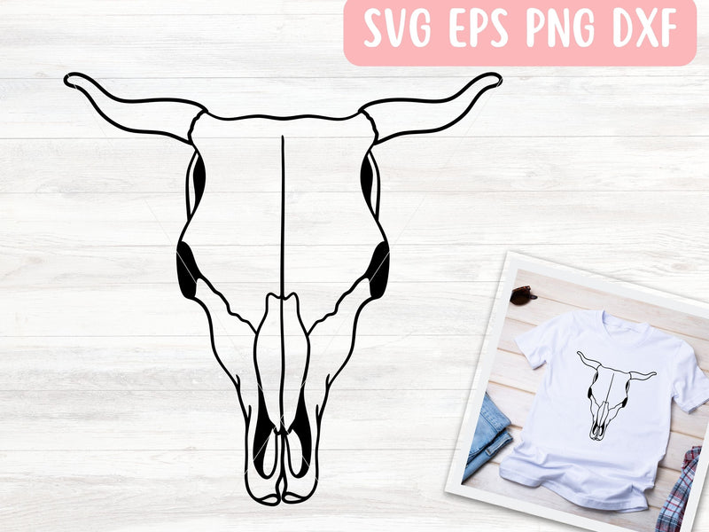 Cow Skull SVG File for Cricut or Silhouette, Western SVG Vector, Digital Download Commercial Use SVG Apple Grove Designs 