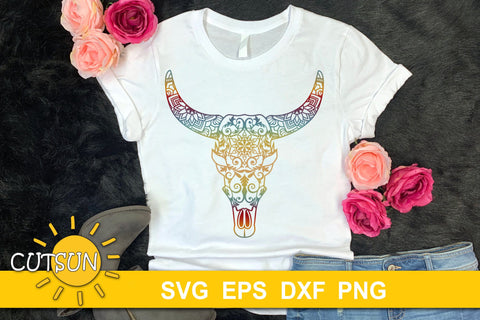 Cow skull SVG |Mandala Cow skull SVG SVG CutsunSVG 